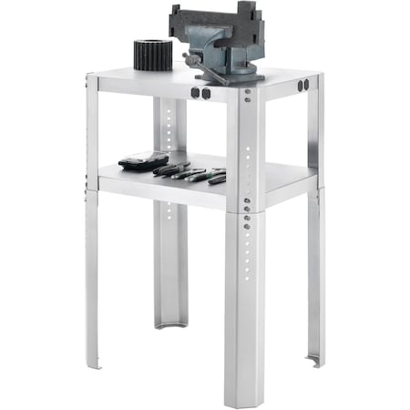 Global Industrial Adjustable Height Machine Stand, 430 Stainless Steel, 24Wx18Dx30-36H 254842SS